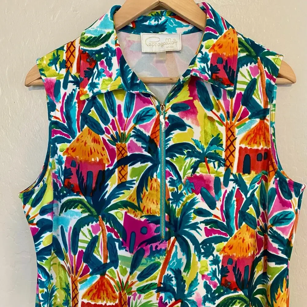 Pappagallo Dress Womens Size Large Summer Resort Vacation Cruise Tropical